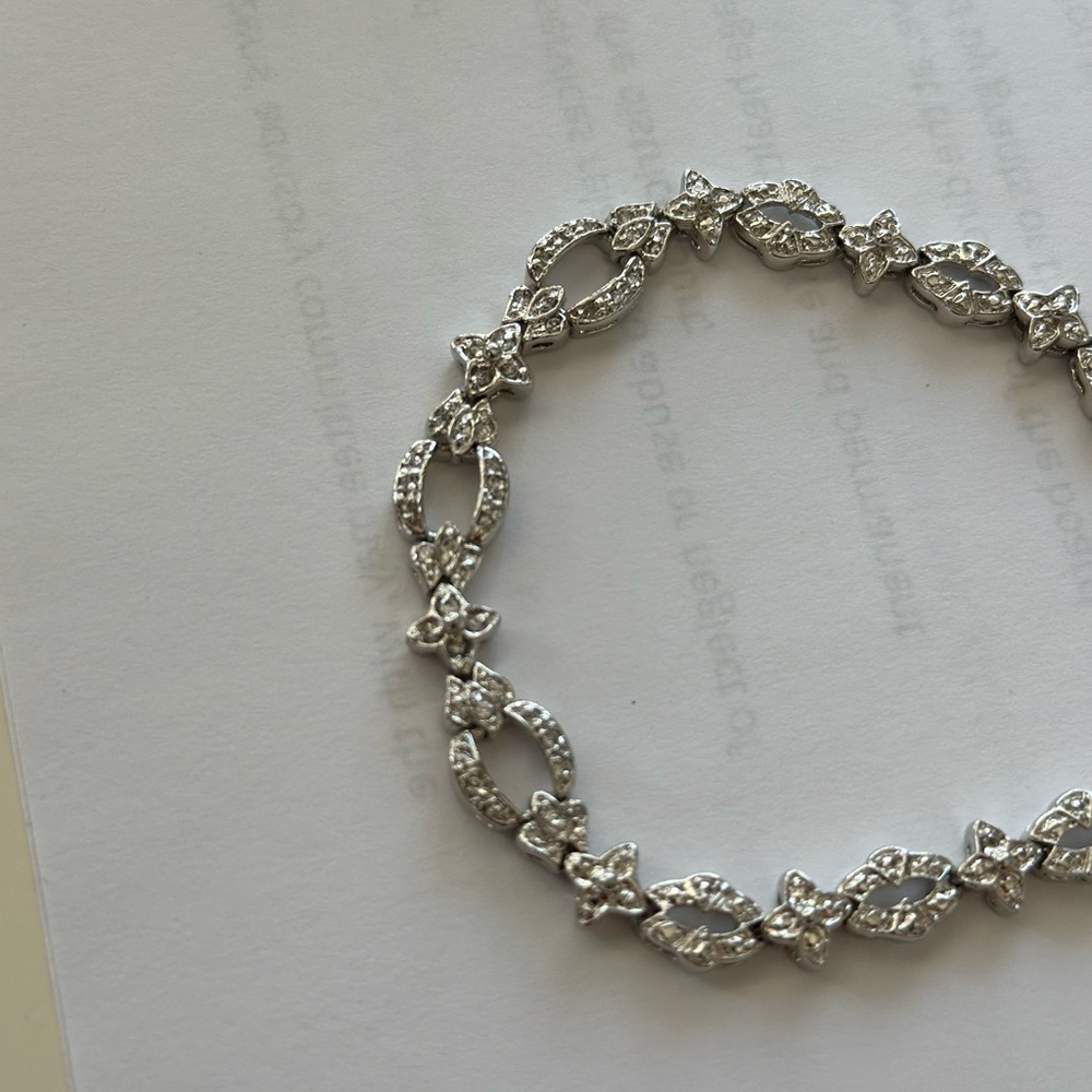 Silver Tone Rhinestone Bracelet - Picture 12 of 12